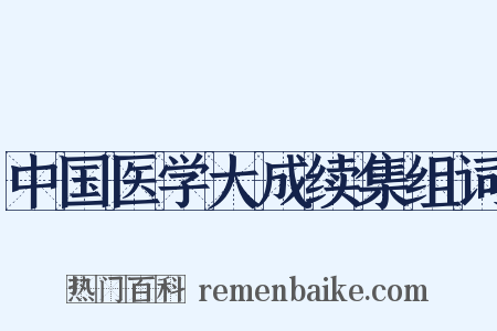 中国医学大成续集组词是什么意思的图片